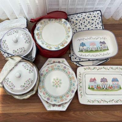 MRM125- Assorted Vintage Lenox Village Serveware & Dining Plates