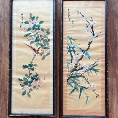 MRM196- (2) Vintage Framed Asian Art
