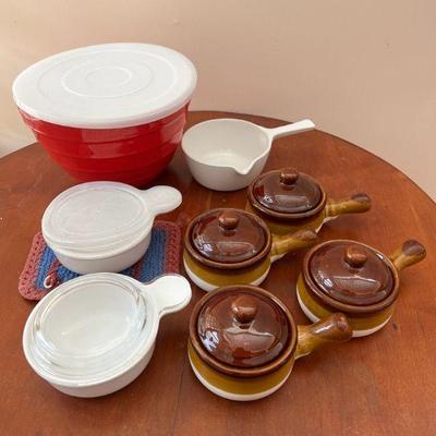 MRM269- Ceramic Soup Bowls & Lidded Salad Bowl