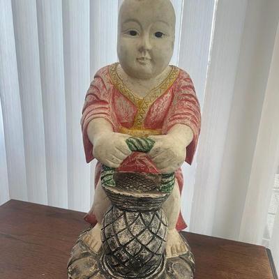 MRM107- Wooden Carved Asian Figurine 