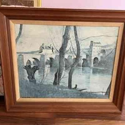 MRM042- Vintage Framed Giclee On Canvas