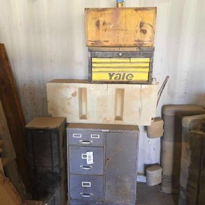 #1012 • (2) Fuel Tanks, Filing Cabinet, Tool Box, Speaker
