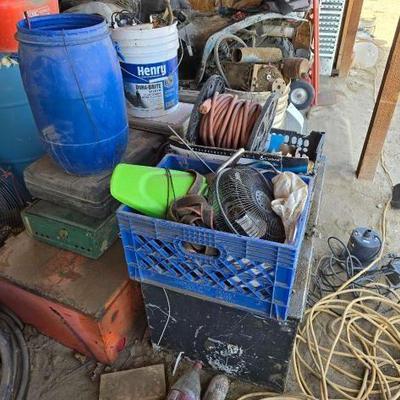 #1051 • (2) Jobsite Tool Boxes, Circular Saw, Extension Cord Reel, Power Drill...

