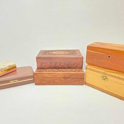#242 • (6) Wooden Jewelry and Trinket Boxes

