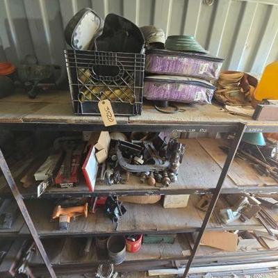 #3520 â€¢ (4) Shelves with Tools and Miscellaneous Items
