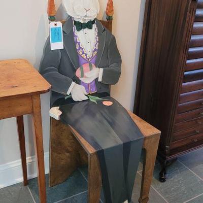 Cedric The Rabbit art chair by Joanne West