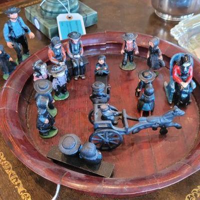 Cast iron Amish figures