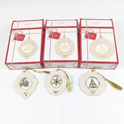 New Set of 3 Lenox Christmas Ornaments: 