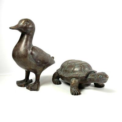 Martha Stewart Turtle & Duck Indoor/Outdoor Garden Statue