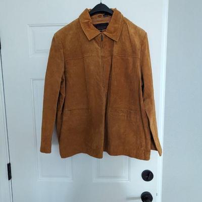 Vintage Phase Two Burnt Orange Mustard Leather Suede Jacket Women's Size 2XL