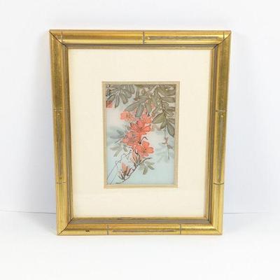 Original Floral Painting, Matted & Framed, From Taiwan
