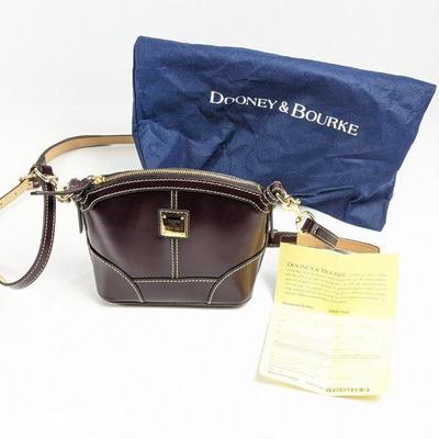 Dooney & Bourke 100% Leather Selleria Mini Domed Crossbody Bag, New Without Tags