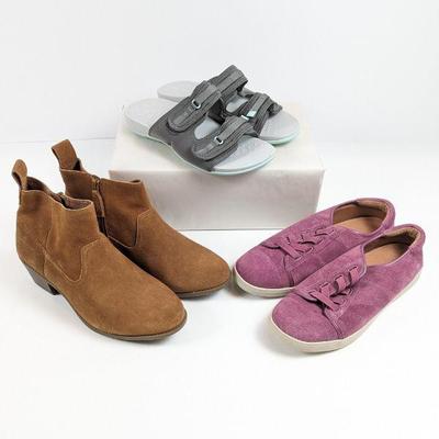 Vionics Sarah Slides, Vera Booties & Jean Suede Shoes, Women's Size 9