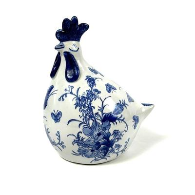 Blue & White Ceramic Rooster