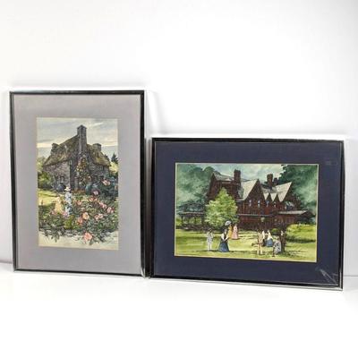 Two Signed Lithographs Tyler 1989 Matted & Framed ~ 