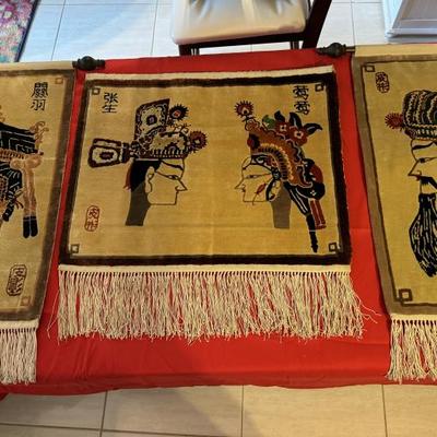Hand-knotted Vintage Chinese tapestries 