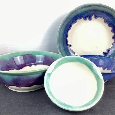 SHBR905 Handcrafted Pottery Bowls	4 pottery bowls handcrafted by Karen 2016 - 2019
