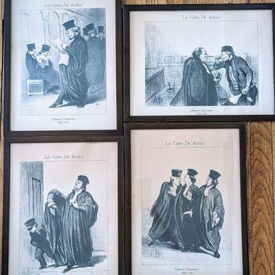 Honore Daumier Prints 17x13  $150 set of four