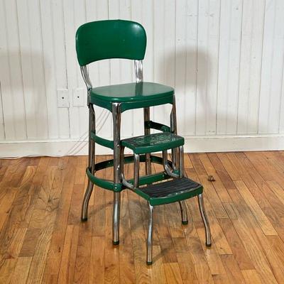 VINTAGE COSCO KITCHEN STEP STOOL CHAIR | In vintage green