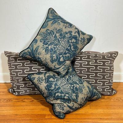 (4PC) TWO PAIRS FANCY PILLOWS | l. 20 x w. 20 in (each, approximately)
