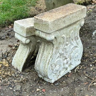 (5PC) CEMENT SCROLL GARDEN BENCH SUPPORTS | 14-16 in