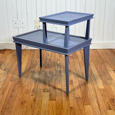 BLUE PAINTED SIDE TABLE | Cottage blue, two tiered side table