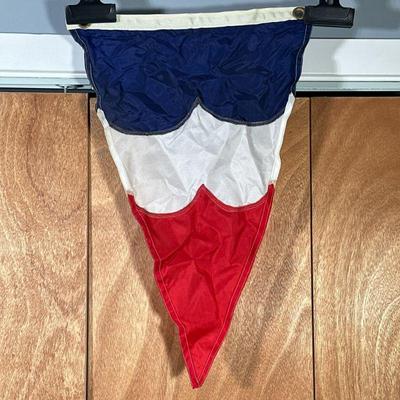 VINTAGE FRENCH SAILING PENNANT | l. 23 x w. 15 in