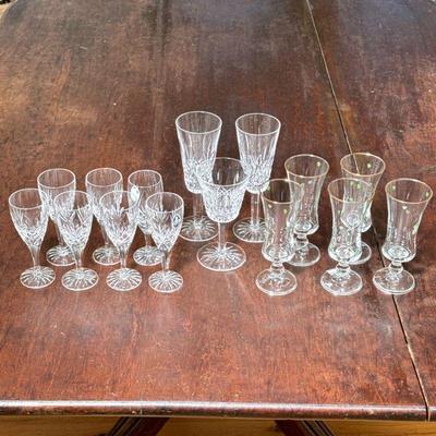 (15PC) WATERFORD & ROYAL DOULTON STEMWARE | Including 3 Waterford  wines, 7 Royal Doulton cordials and St. Patrick's Shamrock...