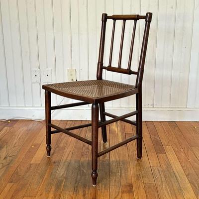 VINTAGE SIDE CHAIR | Vintage chair with nice patina and cane seat. 