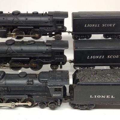3 Lionel Post War Locomotives w/ Tenders