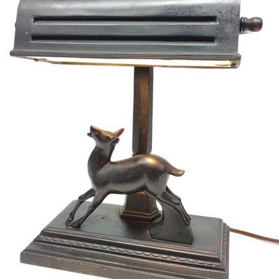 Frankart Art Deco Deer Table Lamp (Works)