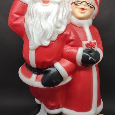 Vintage Christmas Blow Mold Santa & Mrs.Claus
