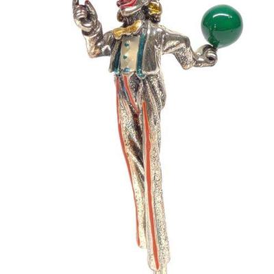 Italy Sterling Silver Clown Figure / Figurine