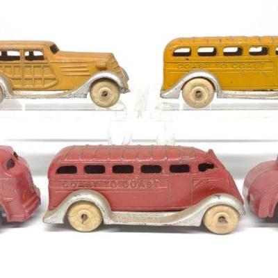 5 Barclay Metal Toy Cars & Trucks