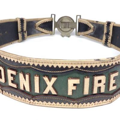 19th c. Leather Fireman's Belt (Phoenix Fire Co)