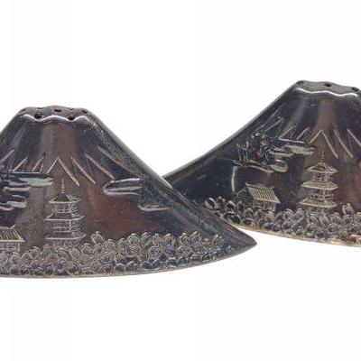 2 Sterling Silver Mt. Fuji S/P Shakers