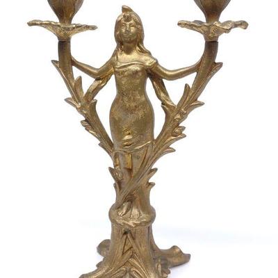 Art Nouveau Figural Lady Candle Holder