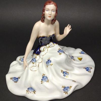 Royal Dux Porcelain Lady in Dress Figure 7
