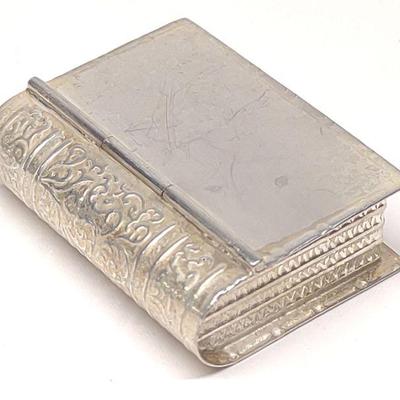 Sterling Silver Book Pillbox