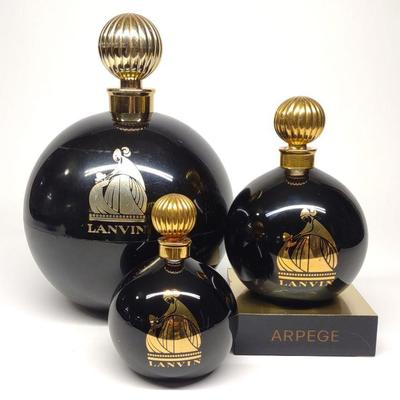 3 Large Lanvin Factice Perfume Bottles