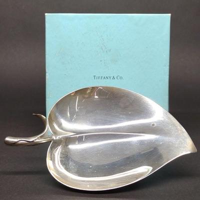 Tiffany & Co. Sterling Silver Leaf Nut Dish w/ Box