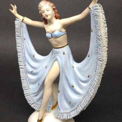 Art Deco Dancing Lady Porcelain Figure