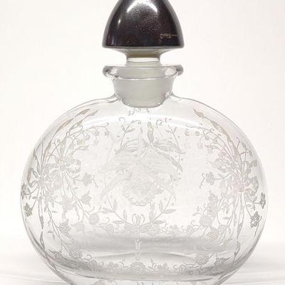 Sterling Silver Heisey Orchid Pattern Decanter