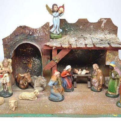 Vintage West Germany Paper Mache Nativity Set