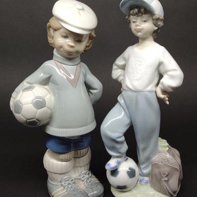 2 Lladro Soccer Porcelain Figures (#4967 & 7605)