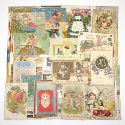 107 Antique Holiday Postcards