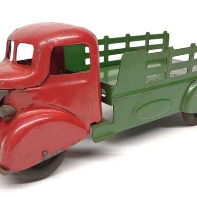 Vintage Pressed Steel Stake Truck Toy