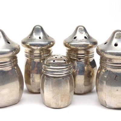 5 Sterling Silver Salt & Pepper Shakers