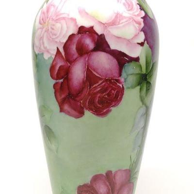 PL Limoges French Rose Painted Vase