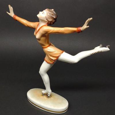 Art Deco Style Porcelain Roller Skating Dancer